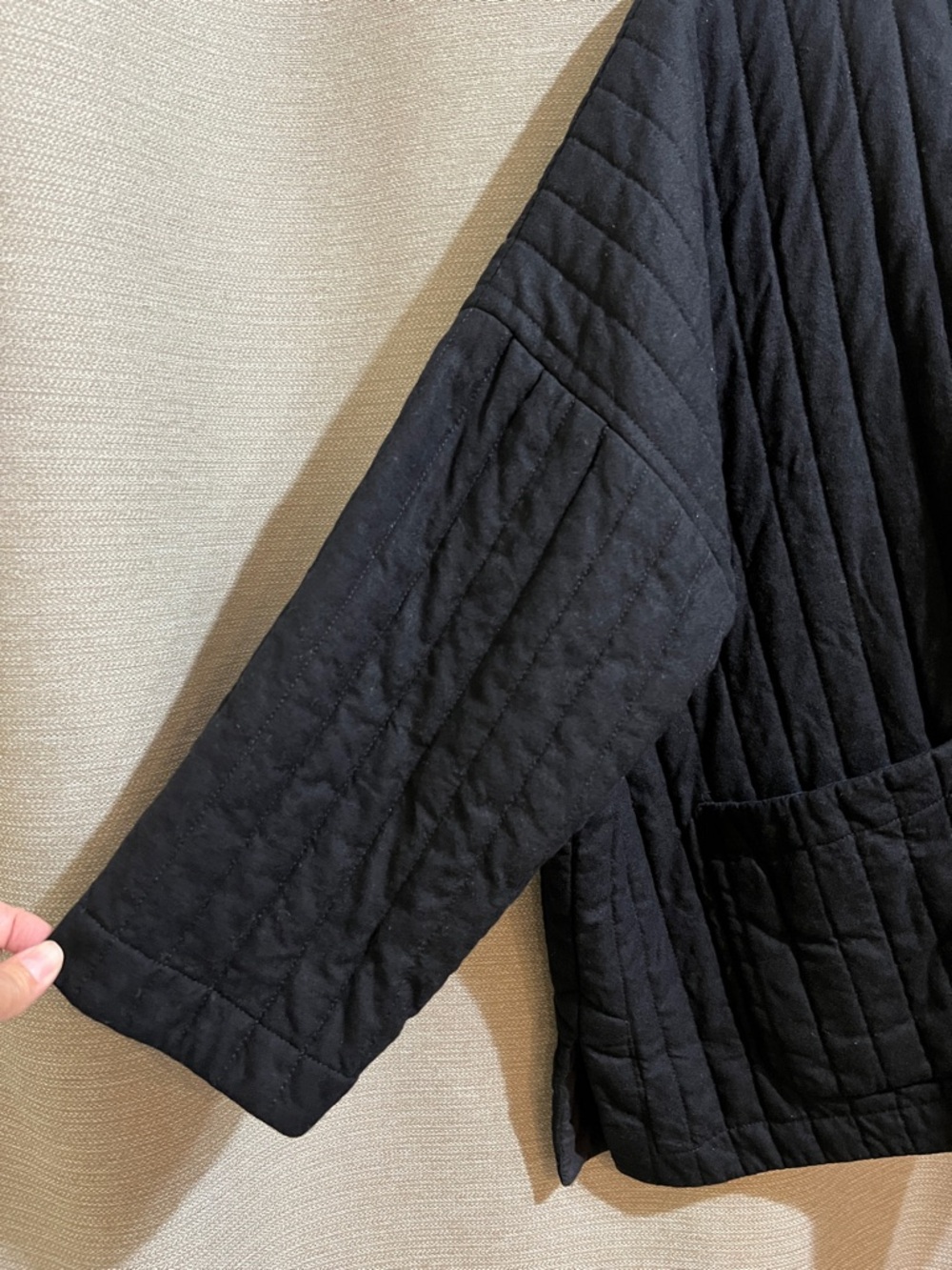 ESKANDAR Neiman Marcus Black Quilted Wool Silk Cashmere Flannel Jacket Coat 0 - Picture 4 of 16